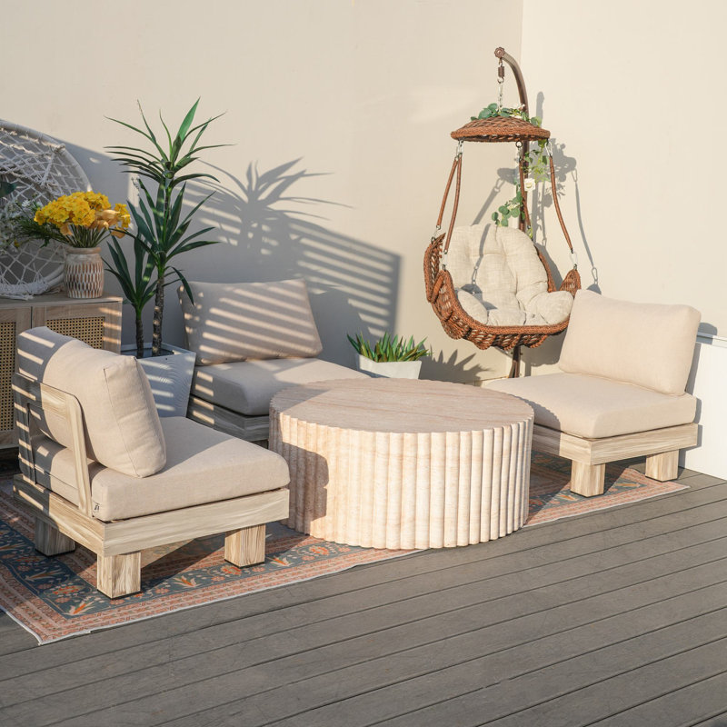 Ensemble de conversation avec chaises multiples d'extérieur Fulgentas Shenia