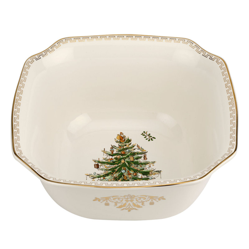 Spode Christmas Tree Gold Square Bowl 10"