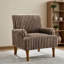 Fauteuil d'appoint moderne à simple siège, revêtement large en velours côtelé avec pieds en bois massif pour le salon