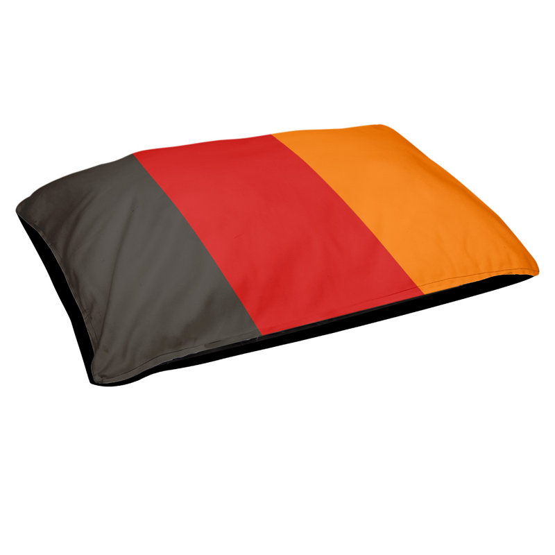 Coussin Atlanta, Moyen (H 6,5 po x l 40 po x P 30 po), Orange/ rouge / noir
