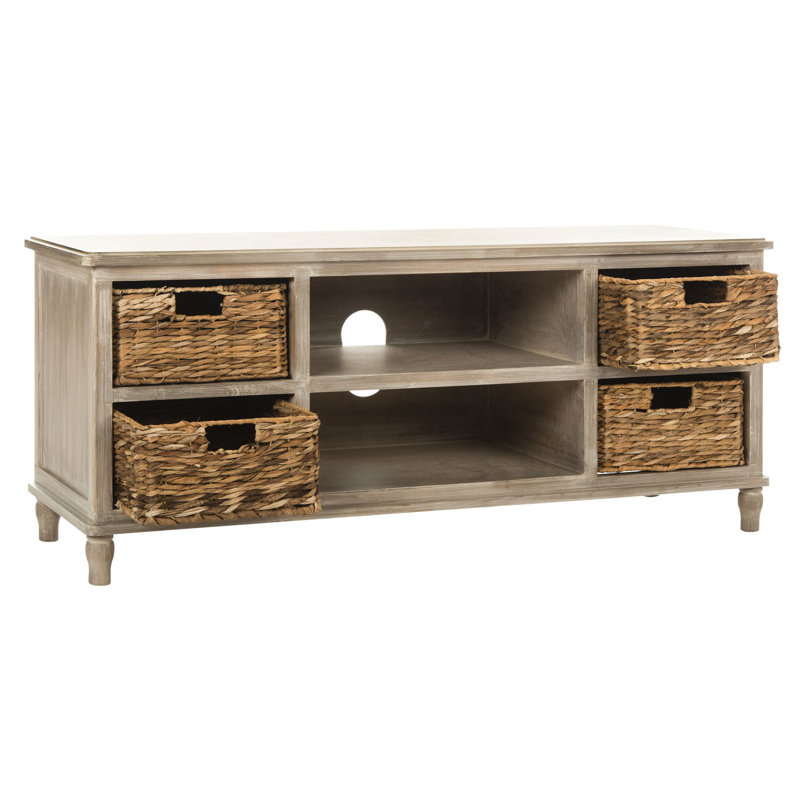 Santa Cruz TV Stand for TVs up to 50", White Washed Gray