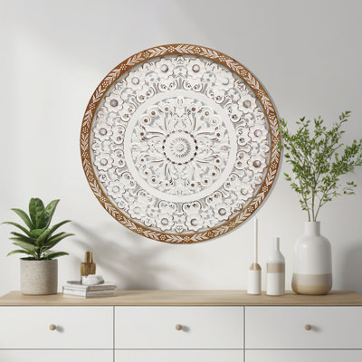 24.8'' Cutout Bohemian Wall Sculpture,  Farmhouse Carved Wall Art