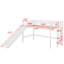 Lit mezzanine simple avec échelle et glissade, lits mezzanine avec rails de sécurité, lit mezzanine bas simple en bois avec espace de rangement-591665062