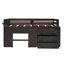 Lit mezzanine simple avec tablette et armoire - et structure de rangement efficace-136171056