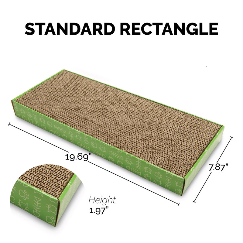 Scratching Post, 1.95" H x 19.69" W x 7.87" D, Green