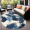 Tapis intérieur / extérieur bleu marine / ivoire / bleu Hernandez