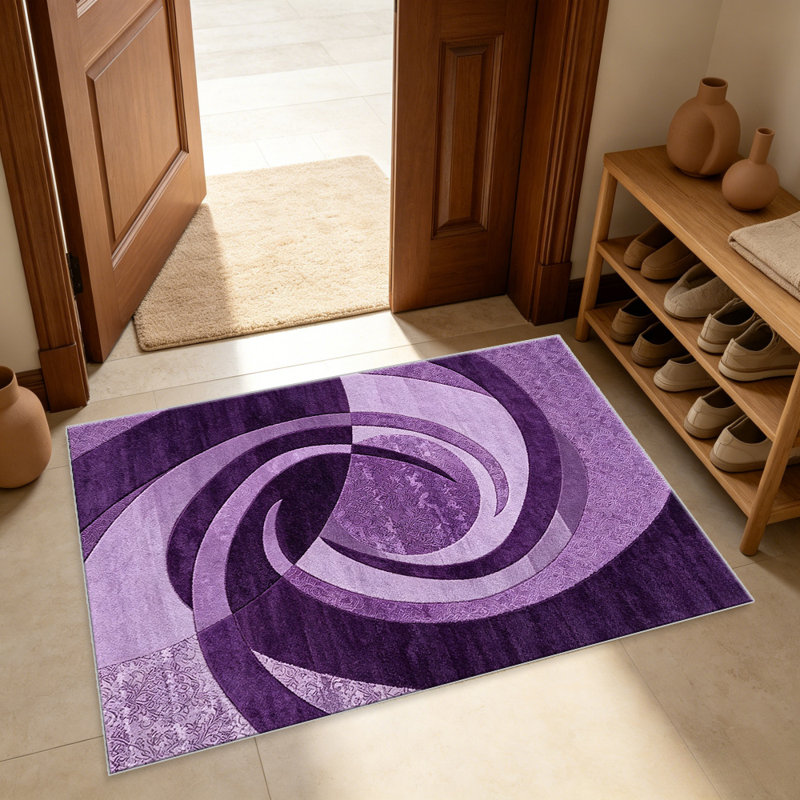 Purple Abstract Swirl carpet-easy to clean, machine-washable, soft and comfortable; suitable for door mats, kitchens, living rooms, bedrooms, corridors, and laundry areas. Easy to clean, durable carpet for home decoration.