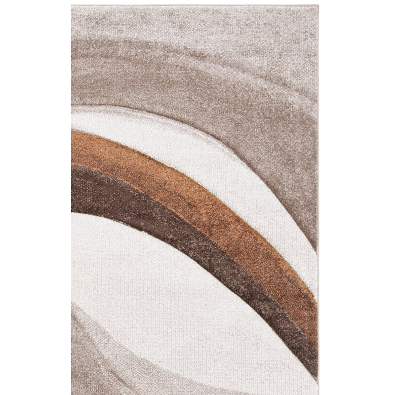 Tapis beige / brun à motif abstrait Ducor, Rectangulaire 2 pi x 3 pi