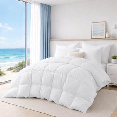 Soft All Season Down Feather Fiber Duvet Insert for Year Round Comfort