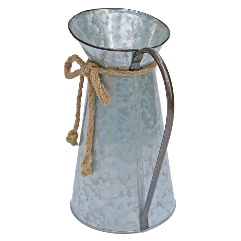 Metal Table Vase, Galvanize