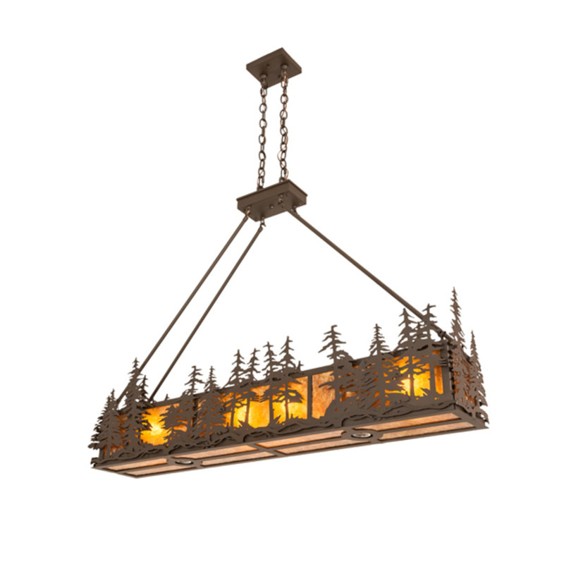 Luminaire suspendu pour îlot de cuisine en bronze huilé à 4 lumières Jalea