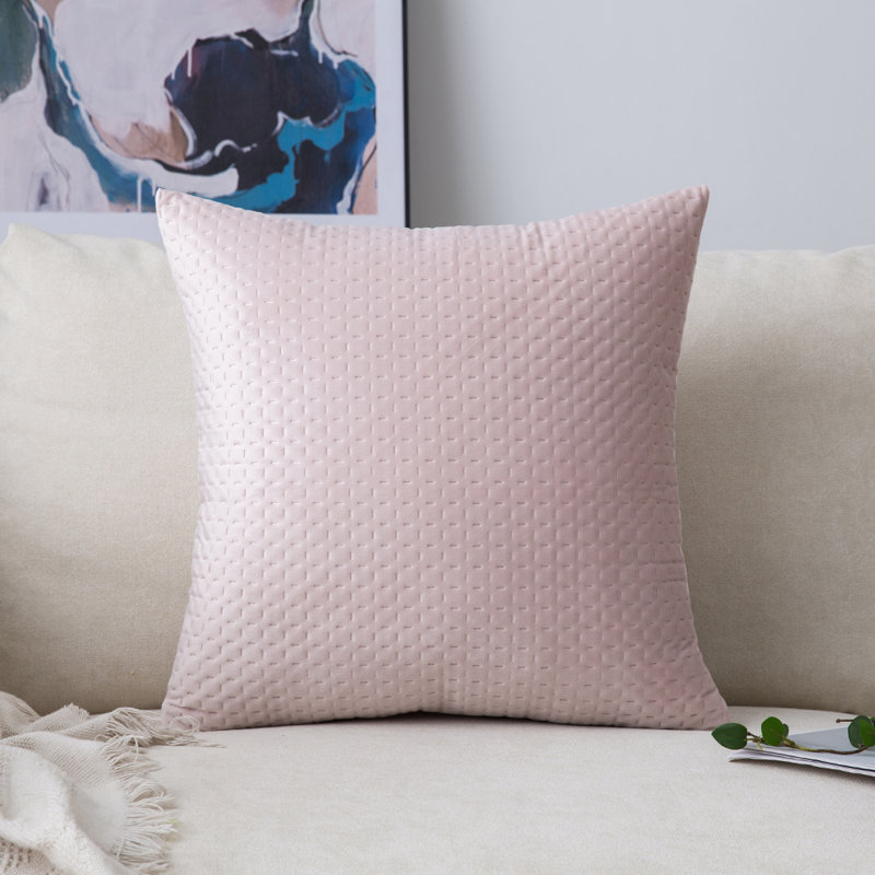 Ultrasonic square print Cushion, Pink