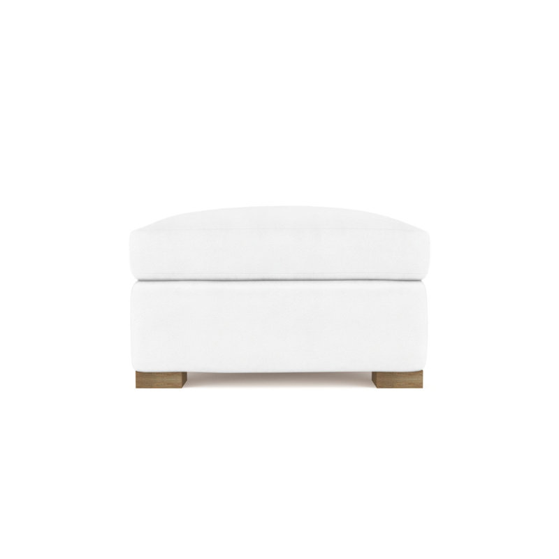 Horatio Upholstered Ottoman, Plush Velvet Silver Streak, Weathered