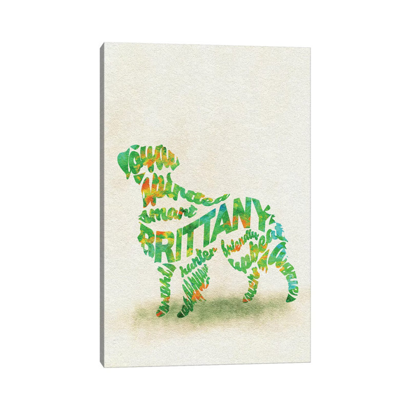 Brittany Spaniel 1 Piece Wrapped Canvas Painting, 30.48 cm H x 45.72 cm W