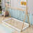Twin Size Wooden Tent Floor Bed with Triangle Structure-1506752107