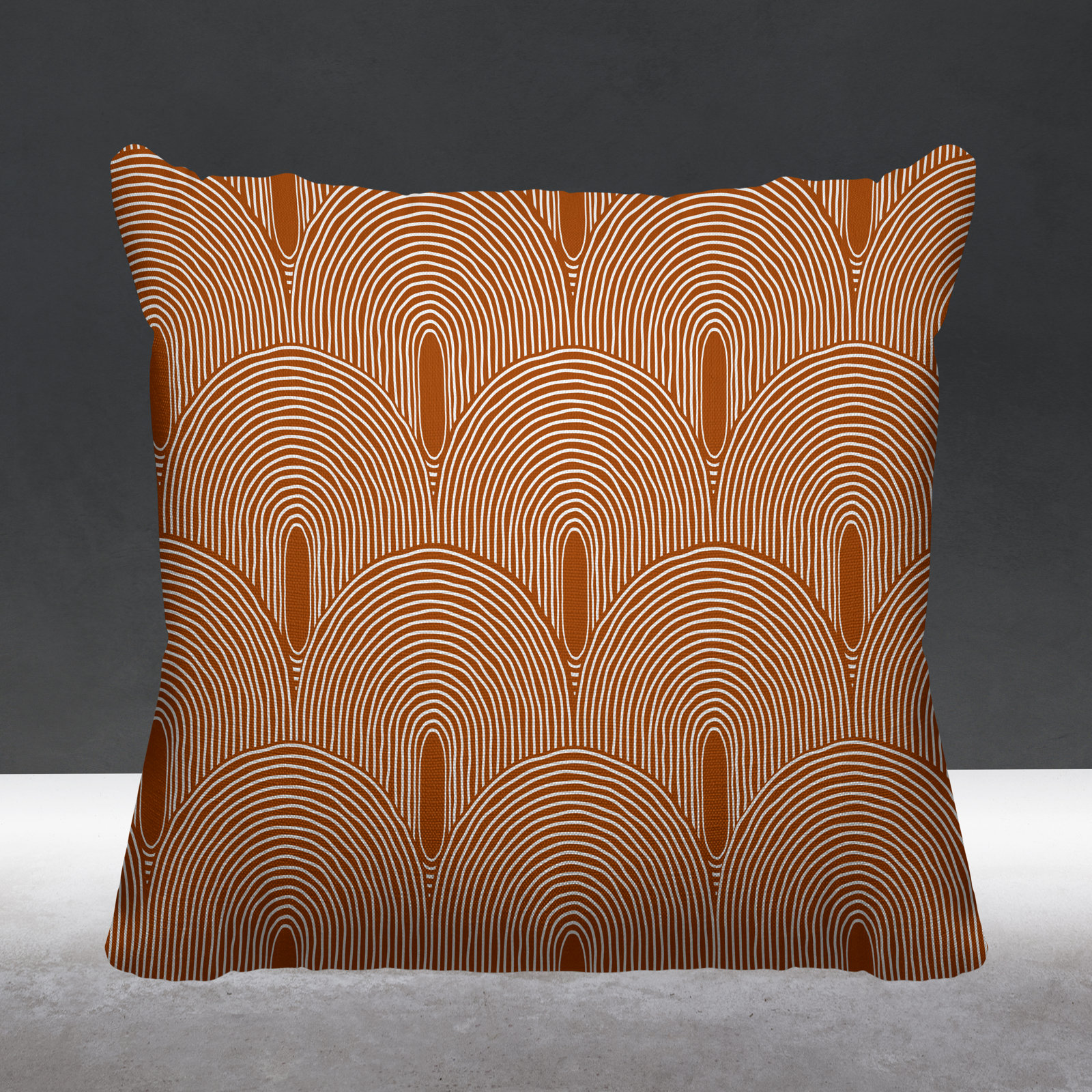 Limpo Indoor/Outdoor Throw Pillow, 18" x 18", Burnt Orange