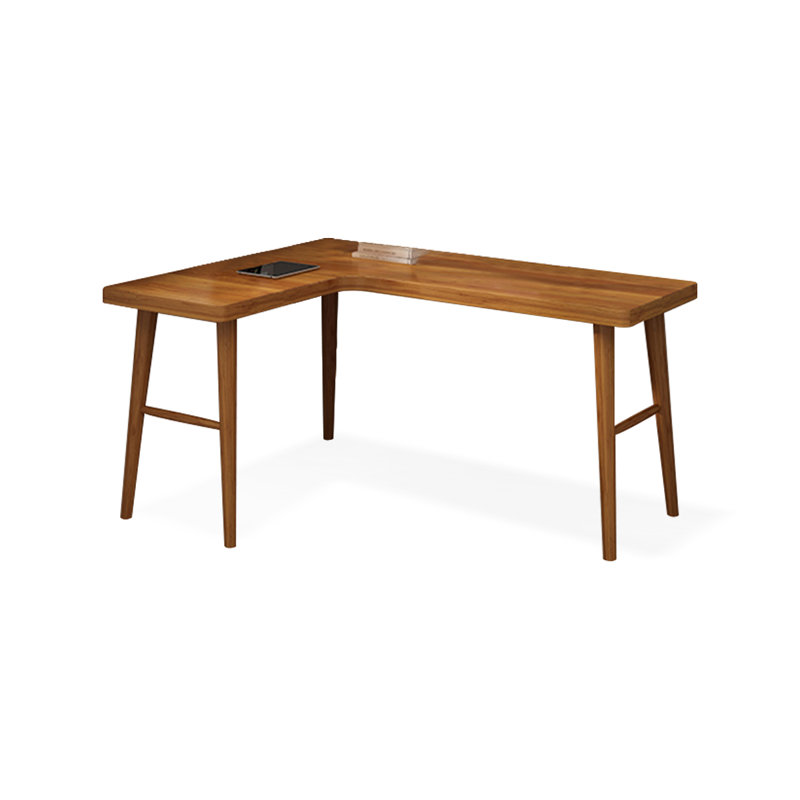 Rosewood L-Shaped Solid Wood desks, 29.53" H x 62.99" W x 47.24" D, Left Hand Return