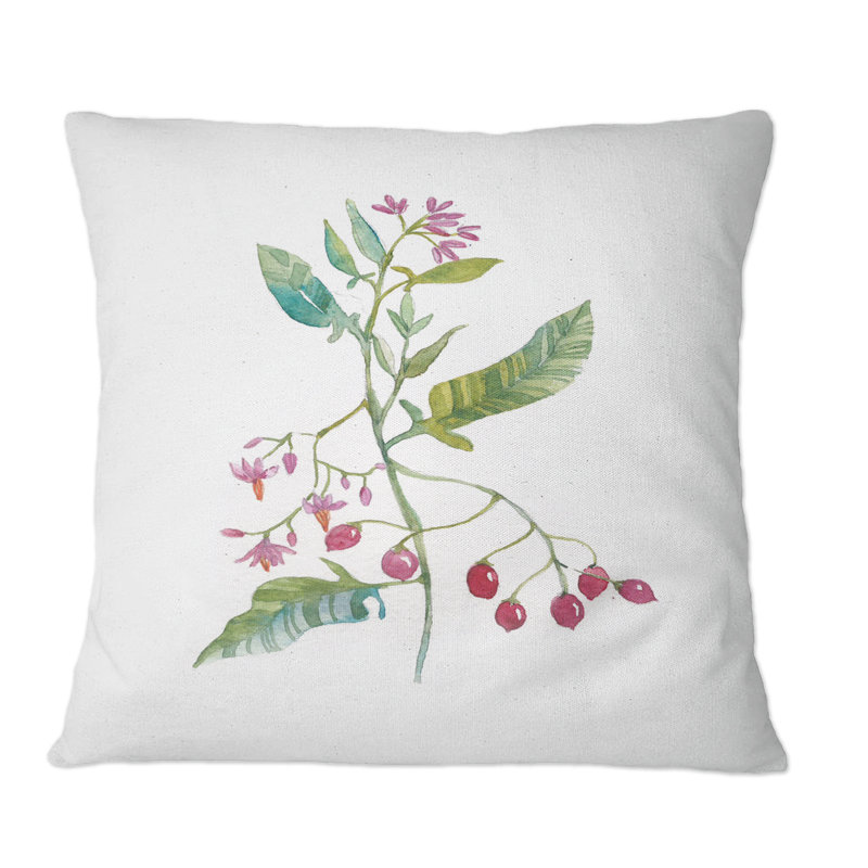 Coussin décoratif rétro imprimé fleur de nuit - traditionnel, 16 po x 16 po