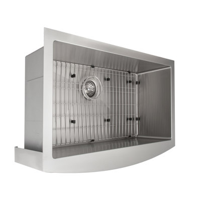 Vail Stainless Steel 33" L x 21" W Undermount Kitchen Sink with Basket Strainer