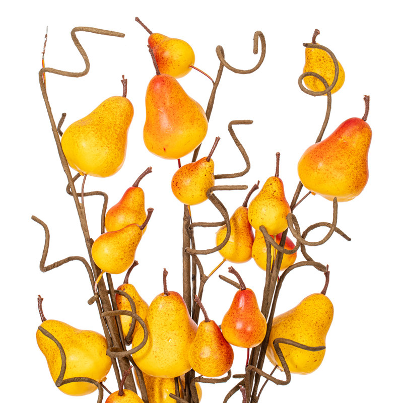 Vickerman 32" Artificial Pear Spray 3/Bag. Recommended for indoor use., Yellow