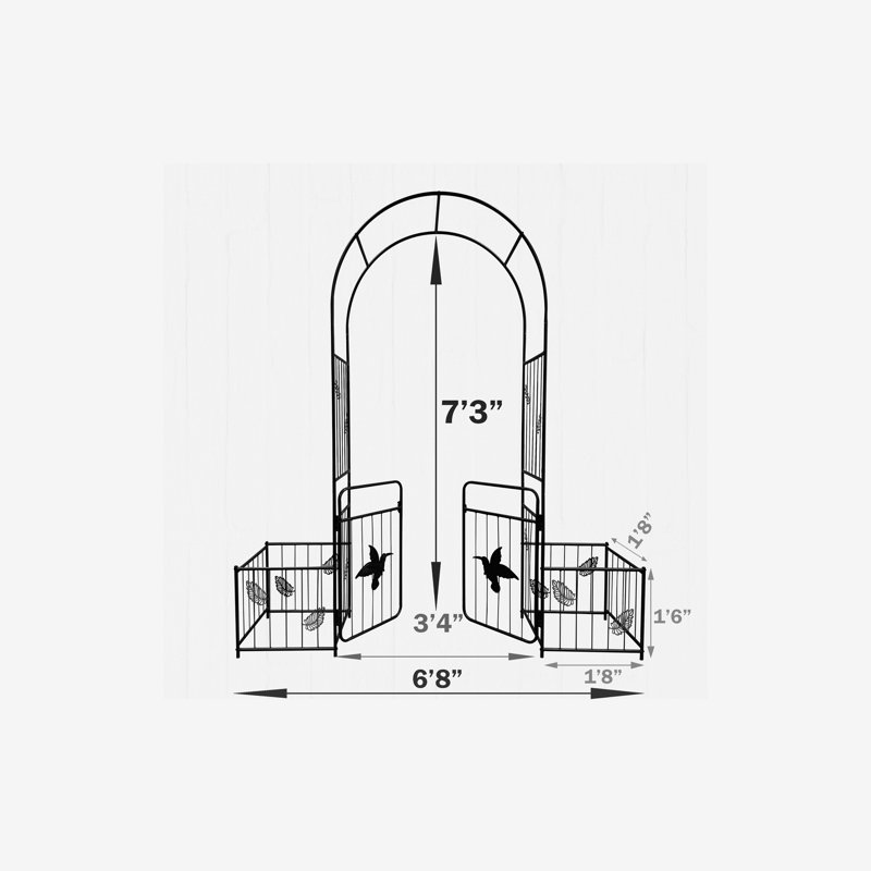 Arche de jardin en métal avec portes Treillis de jardin en treillis