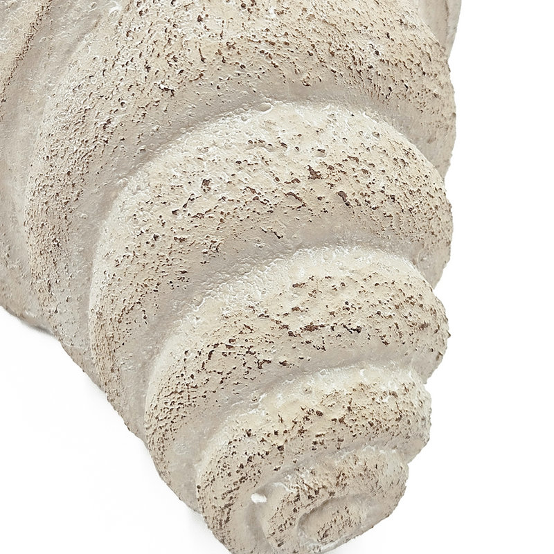 Jardinière en ciment Nautilus avec finition texturée beige pour la décoration intérieure et extérieure