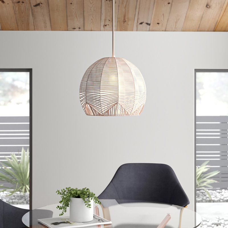 Luminaire suspendu en rotin 1 lumière Noel - Blanc