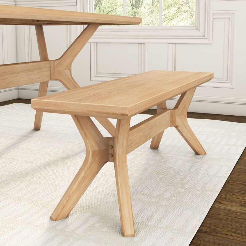 Muhsina X-Leg Dining Bench, Blonde