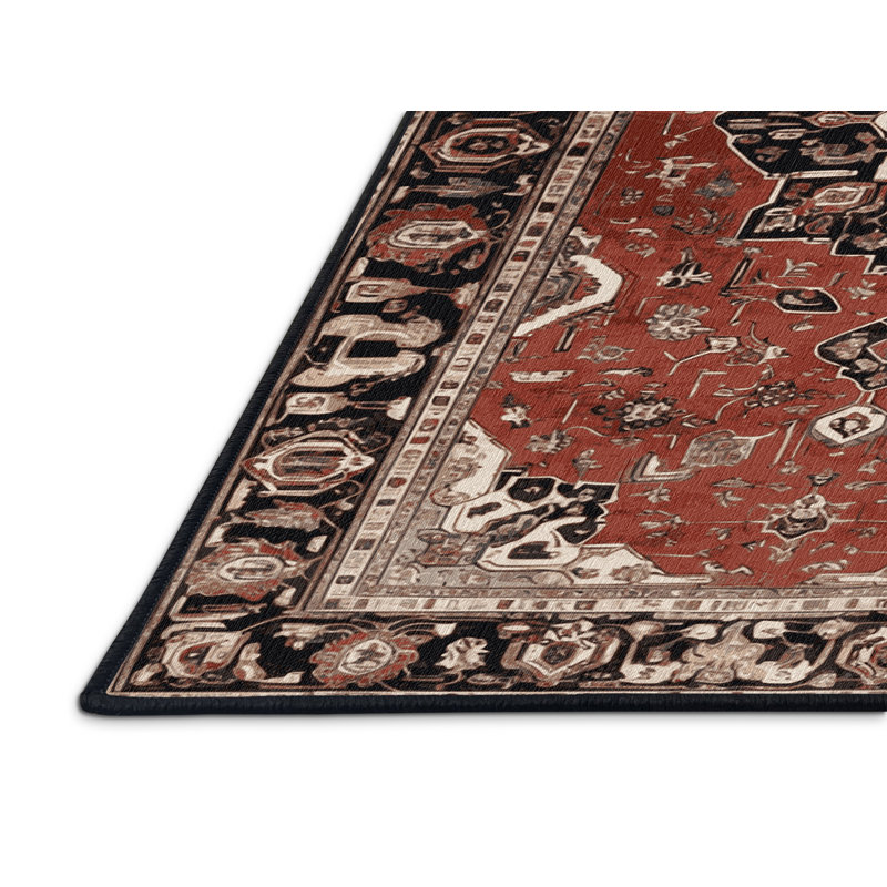 Tapis brun lavable à la machine, Rectangulaire 7 pi x 10 pi