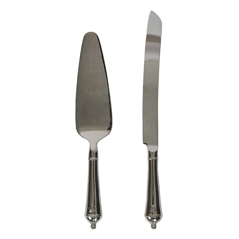Berry & Thread Cake Knife And Server Set/2Pc - Polished