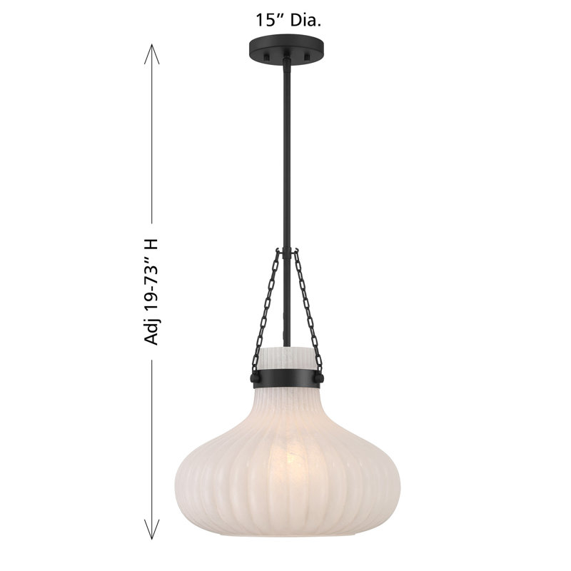 Keiya 1-Light Pendant in Black, Black