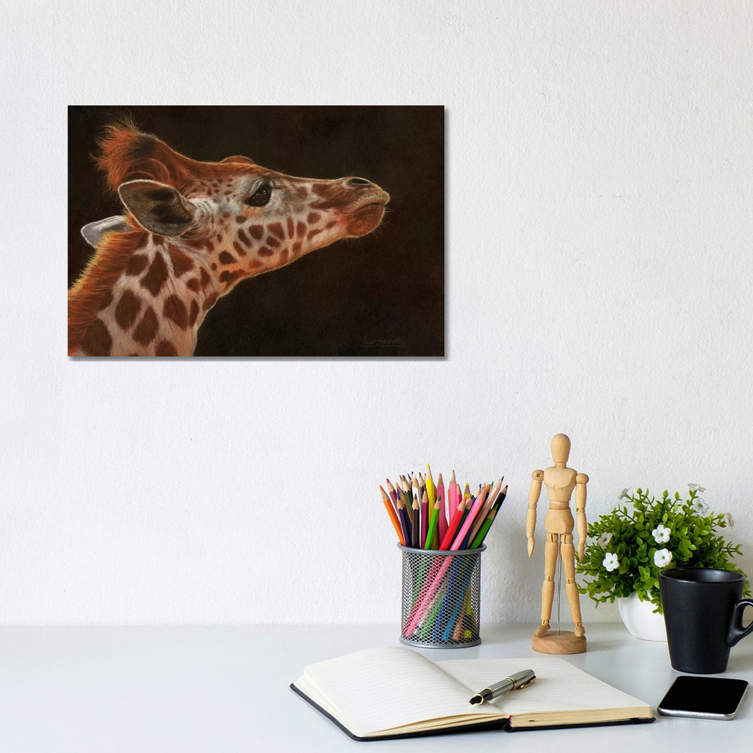 Giraffenporträt I von David Stribbling - Galerie-verpackte Leinwand Giclée auf Leinwand