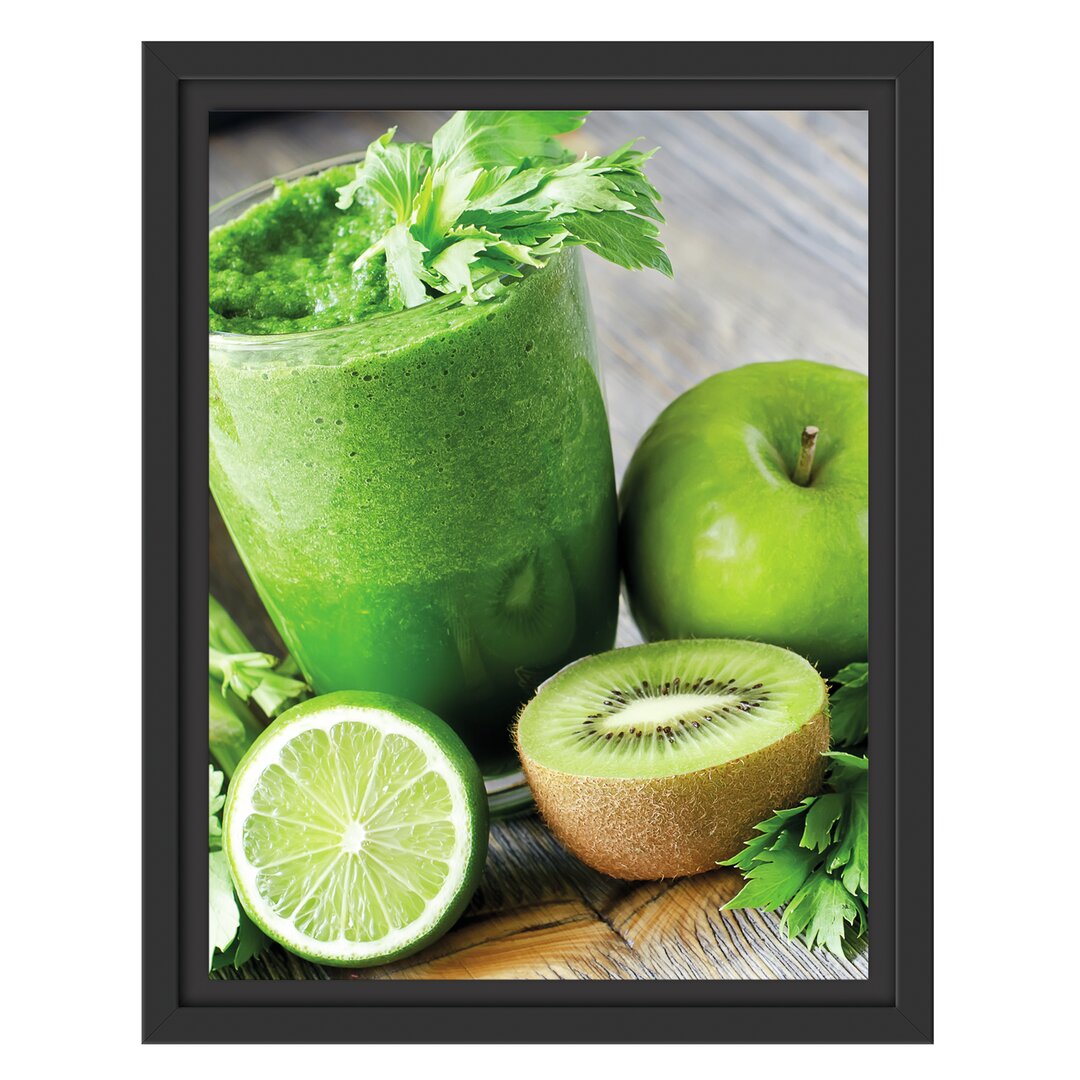 Apfel-Sellerie-Kiwi-Smoothie Gerahmter Fotodruck