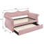 Lit de jour simple rembourré beige avec lit gigogne-1479803895