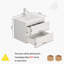 Ensemble de meuble-lavabo 24 po avec lavabo, armoire avec 2 grands tiroirs, système de fermeture en douceur, 2 grands tiroirs, conception sans poignée, assemblage facile, blanc brillant-724303236