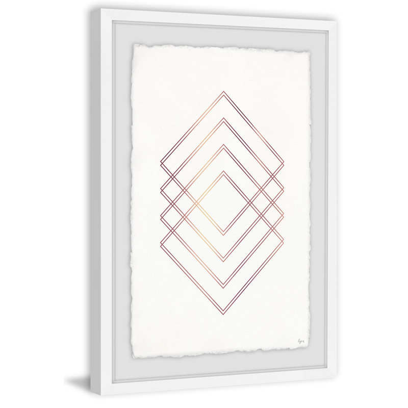Diamond Hologram by Eyre Tarney - Single Picture Frame Print, 61 cm H x 41 cm W x 4 cm D, White Framed with Deckled Edges