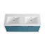 Meuble-lavabo mural 48 po avec lavabo double en résine et 3 portes à fermeture en douceur, emballage