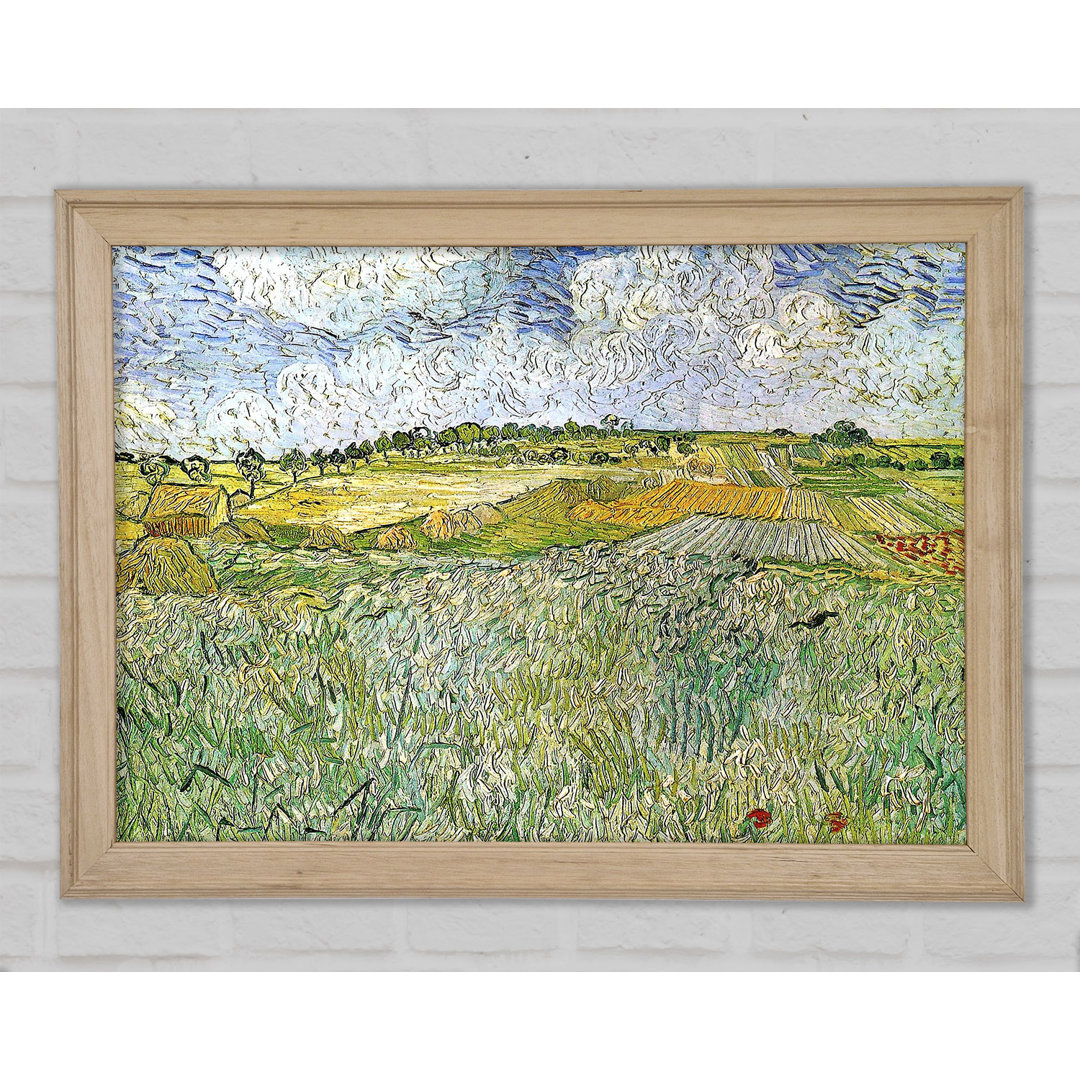 Auvers mit Regenwolken von Vincent Van Gogh - Einzelne Bilderrahmen Kunstdrucke