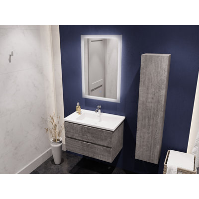 Conques 30'' Single Bathroom Vanity with Marble Top
