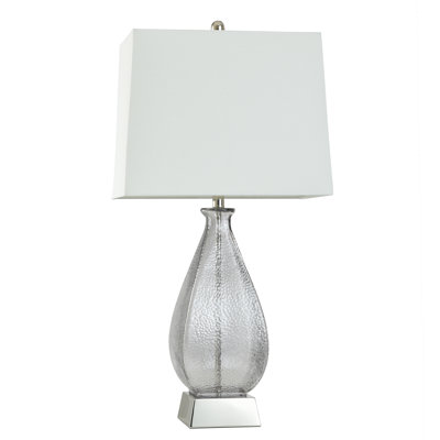 Grey Mickeal - Coloured Glass with Aged Brass Accents - White Shade