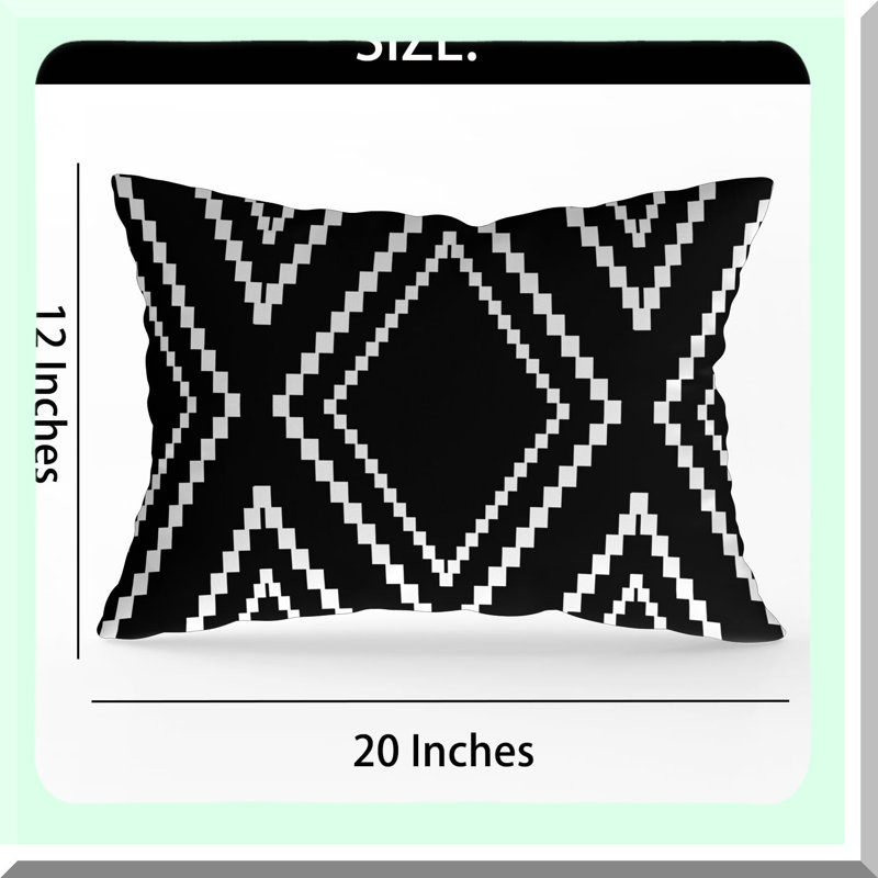 Boho Velvet Black Pillowcase Set - Soft Square Decorative Throw Pillow Covers for Sofa Couch Bed Decor - 2 Pack