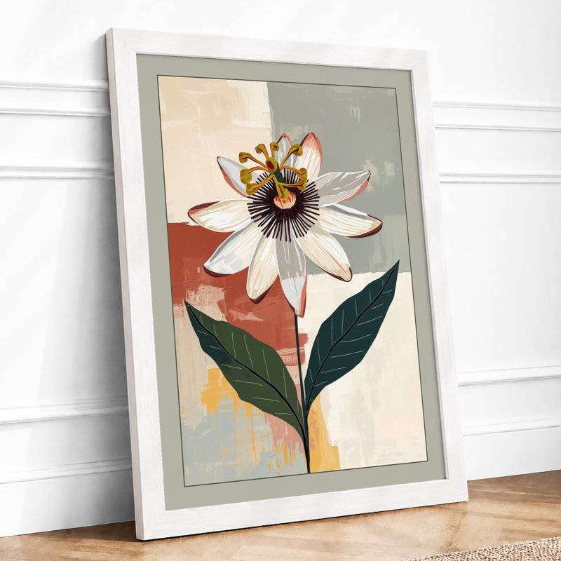 Striped Study Botanical - Print, A4 - 29.7 x 21.0 cm, White