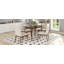 5-Piece Dining Table Set with One Solid Wood Frame Table and 4 Upholstered Chairs for Dining Room (Walnut+Light beige)