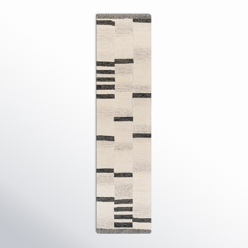 Uptown Hand Tufted Wool Geometric Indoor Rug, Rectangle 2'6" x 10'