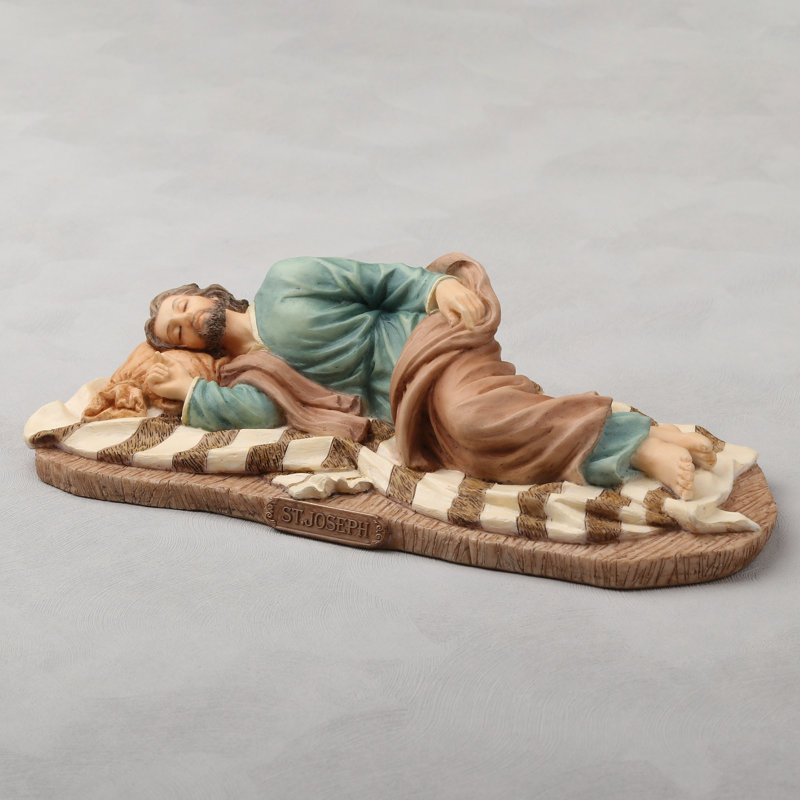 Figurine en polyrésine dormant 8,3 pouces de largeur Saint Joseph
