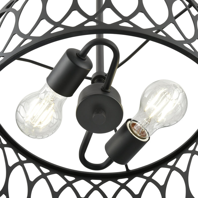 Luminaire suspendu de 13 po de largeur Arelyn , 2, Noir mat