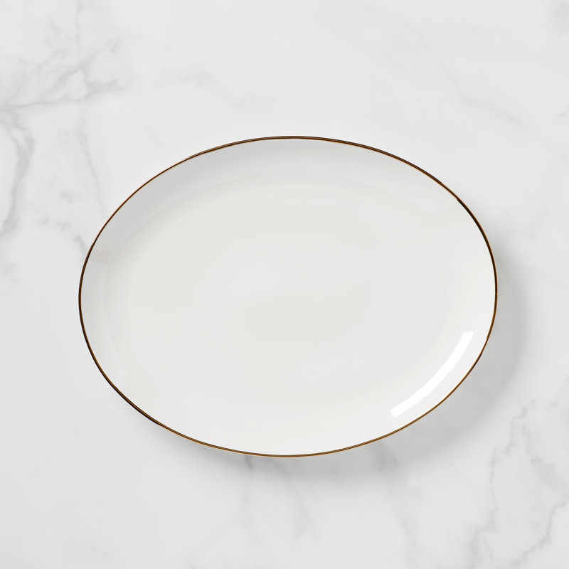 Plateau ovale blanc Trianna, blanc