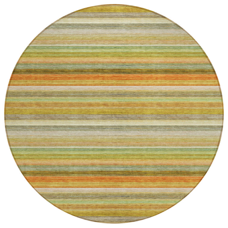 Kinslee Flatweave Washable Striped Indoor / Outdoor Rug