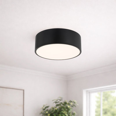 Tube encastré rond à DEL 12 po 36 W 2 300 lumens 5-CCT au choix 2700-3000-3500-4000-5000K en noir