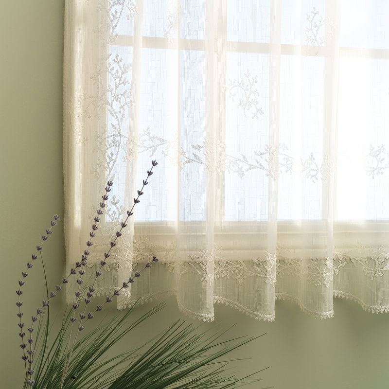 Iker Lace Sheer Curtain Single Panel, 60" W x 96" L